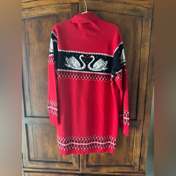 Rachel Antonoff Red and Black Swan Mini Dress Nina 2X - Picture 9 of 10